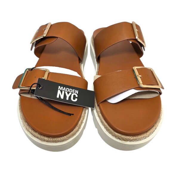 Madden NYC Flatform Sandals Adjustable Buckle Straps Women’s Size 11 Brown - Picture 5 of 9